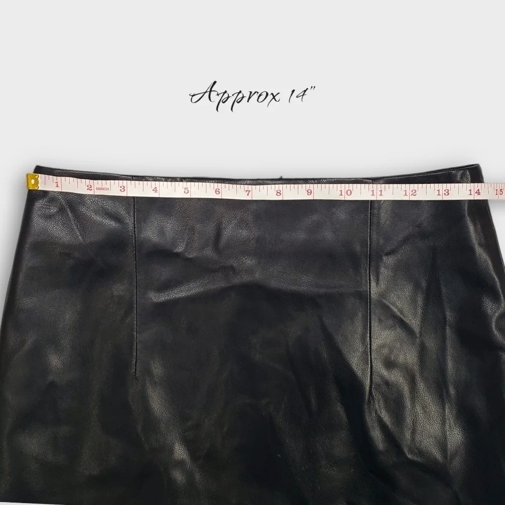 Bagatelle Faux Leather Fringe Mini Skirt Small - Picture 6 of 8